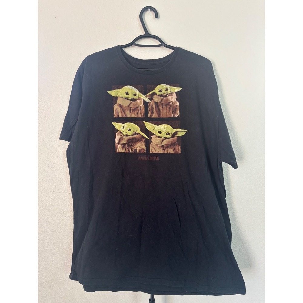 Star Wars The Mandalorian Baby Yoda‎ Grogu Black T-Shirt Mens 2XL Fifth Sun